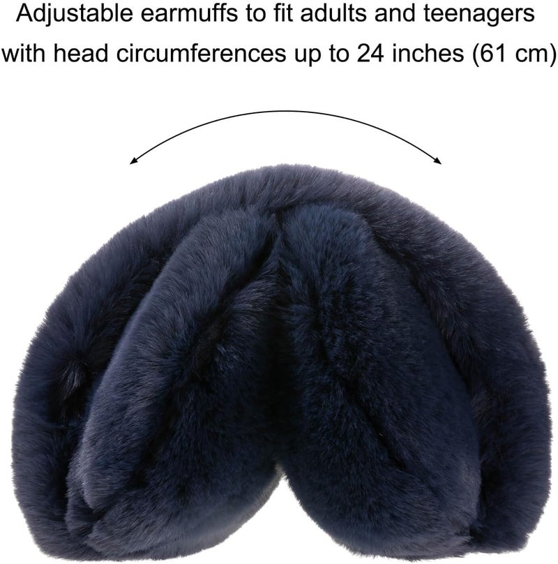 SUNBORRY Store Foldable Ear Muffs for Women, Faux Fur Adjustable Earmuffs for Winter - Image 3